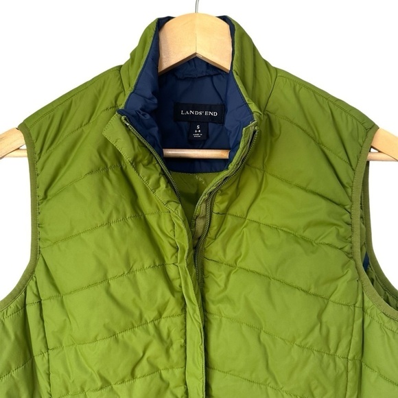 Lands End Green Quilted Puffer Vest, Small - Picture 2 of 7